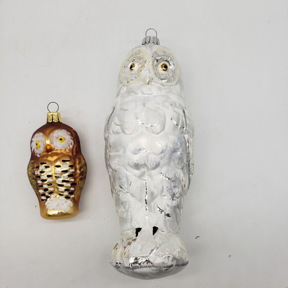 Lot 2 VTG Blown Glass Mercury Owl Christmas Ornaments- Germany & Czech Republic - Picture 3 of 16